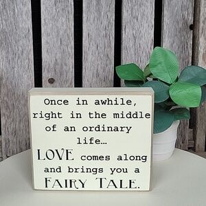 Collins Inspirational Quote Block Decor- Love Life Fairytale